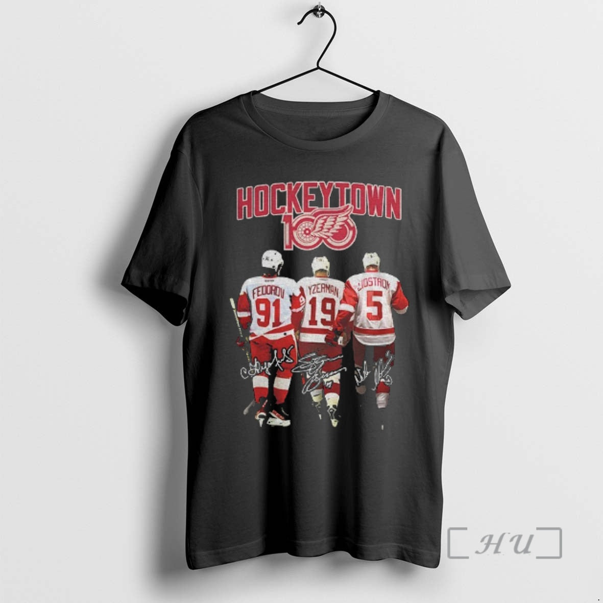 Officials Sergei Fedorov Steve Yzerman Nicklas Lidstrom Detroit Red Wings Hockey Town 100 Signatures T-Shirts, Hoodie, Sweatshirt - T-Shirt, Sweatshirt, Hoodie