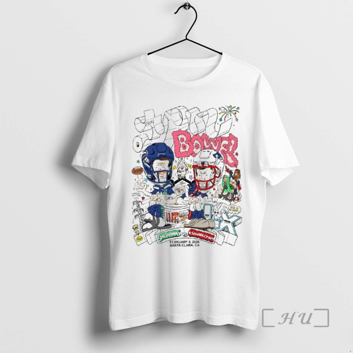 Shithawks Vs Colonizers Super Bowel 2026 Caricature Woman T-Shirts, Hoodie, Sweatshirt - T-Shirt, Sweatshirt, Hoodie
