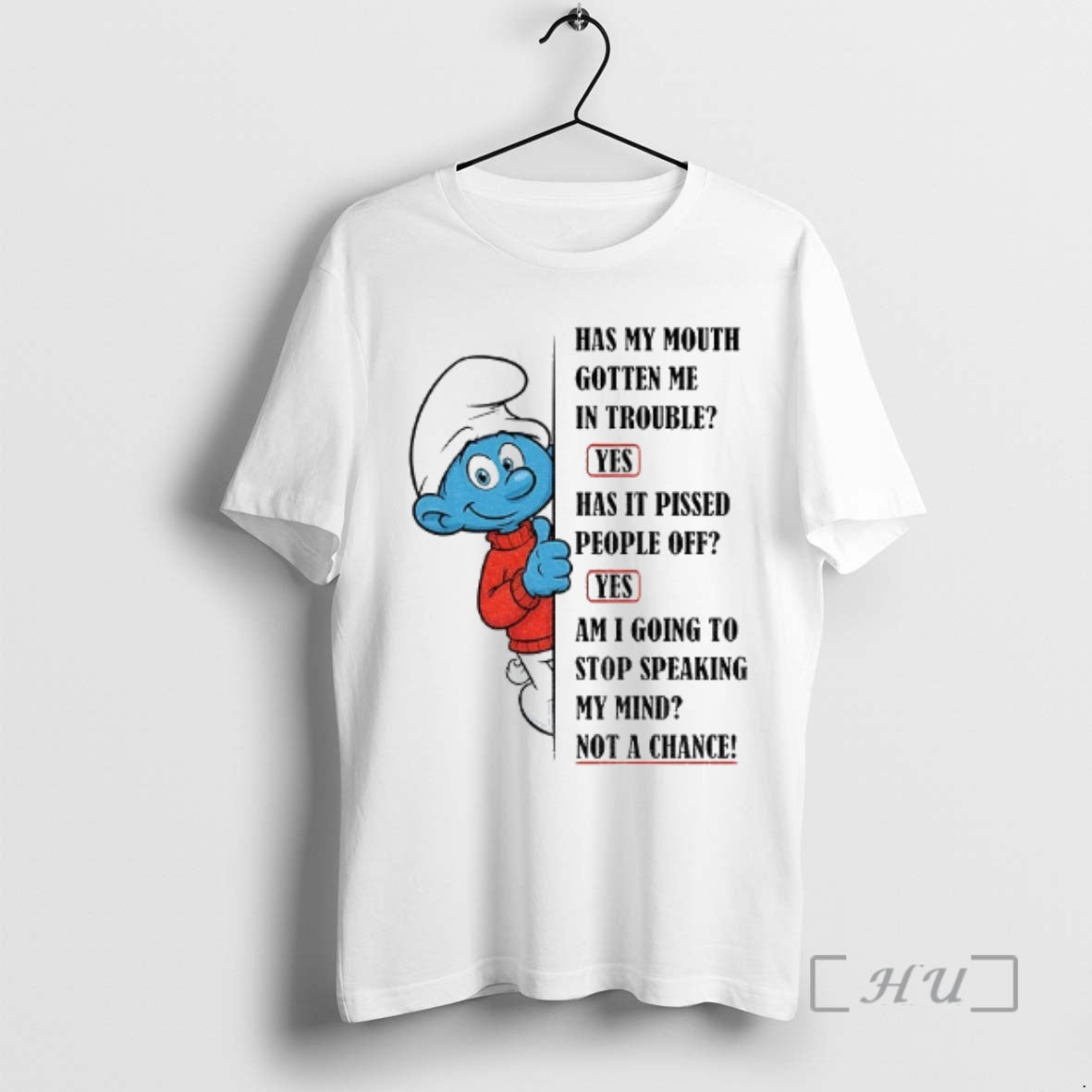 Officials Smurf Has My Mouth Gotten Me Trouble Yes Has Pissed People Off T-Shirts, Hoodie, Sweatshirt - T-Shirt, Sweatshirt, Hoodie