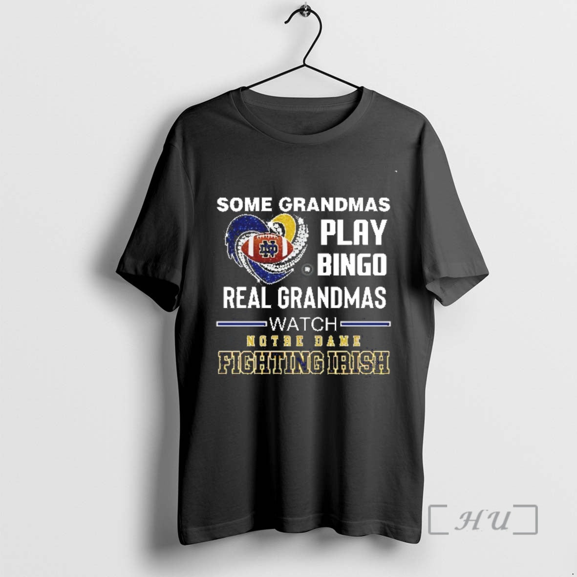 Officials Some Grandmas Play Bingo Real Grandmas Watch Notre Dame Fighting Irish Diamond Heart T-Shirts, Hoodie, Sweatshirt - T-Shirt, Sweatshirt, Hoodie