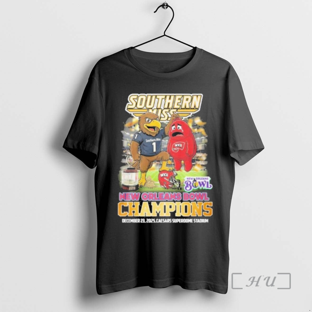 Officials Southern Miss Mascot Beat Wku New Orleans Bowl Champions T-Shirts, Hoodie, Sweatshirt - T-Shirt, Sweatshirt, Hoodie