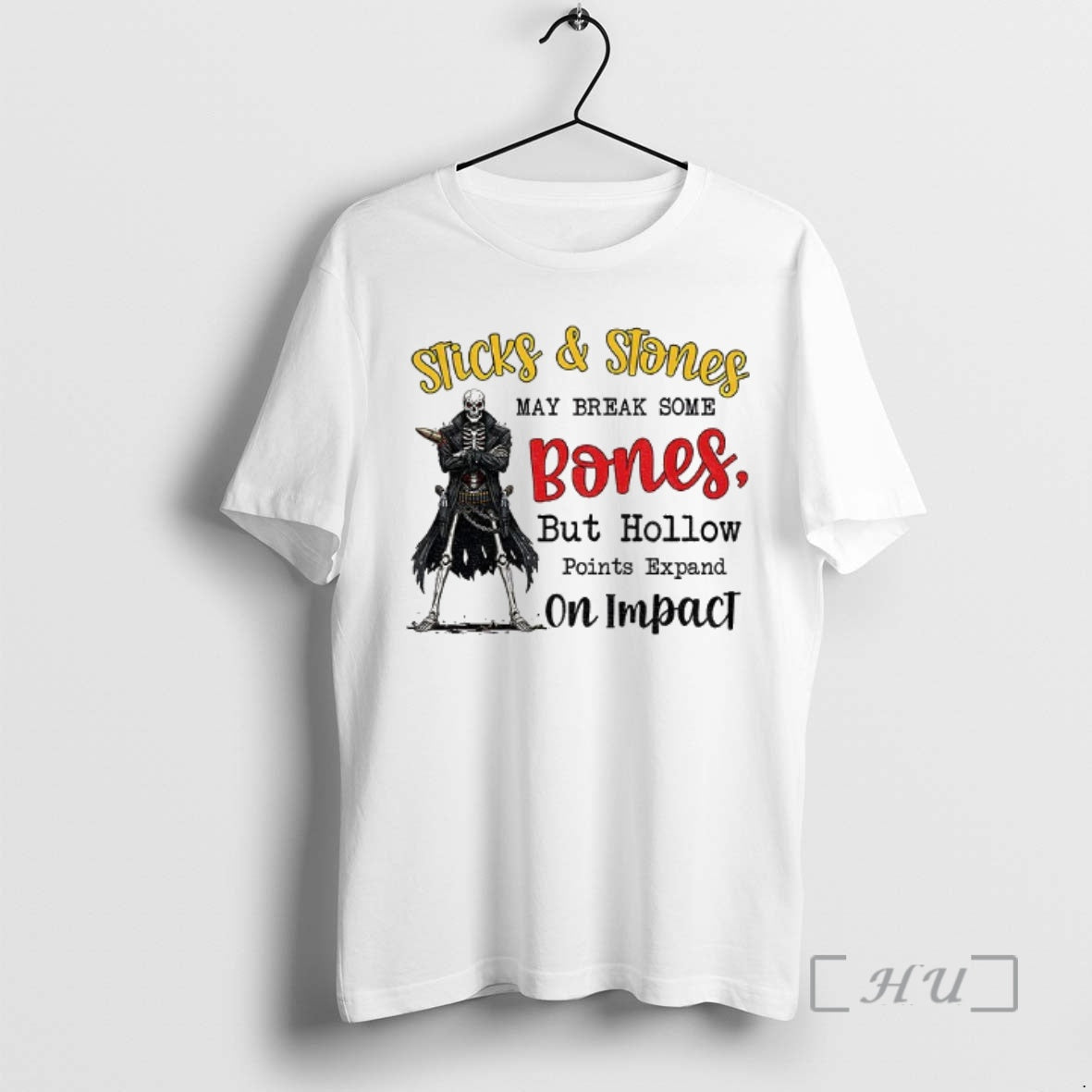 Officials Sticks Stones May Break Some Bones But Hollow Points Expand Impact Skeleton T-Shirts, Hoodie, Sweatshirt - T-Shirt, Sweatshirt, Hoodie
