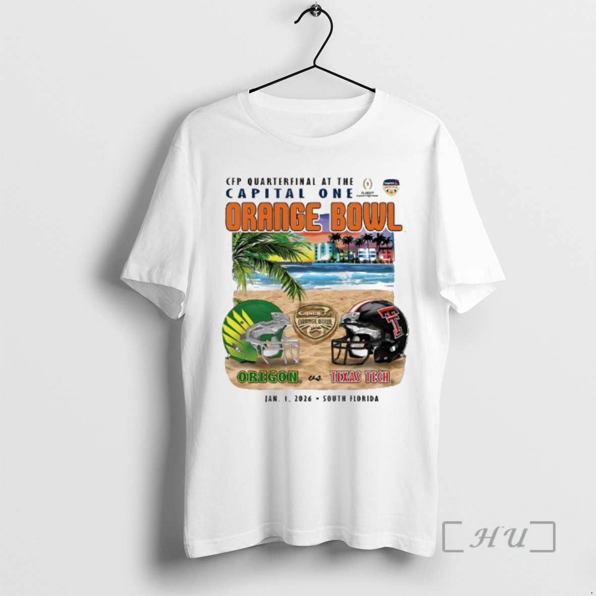 Officials Texas Tech Vs Oregon Cfp Quarterfinal Capital One Orange Bowl 2026 Helmet T-Shirts, Hoodie, Sweatshirt - T-Shirt, Sweatshirt, Hoodie