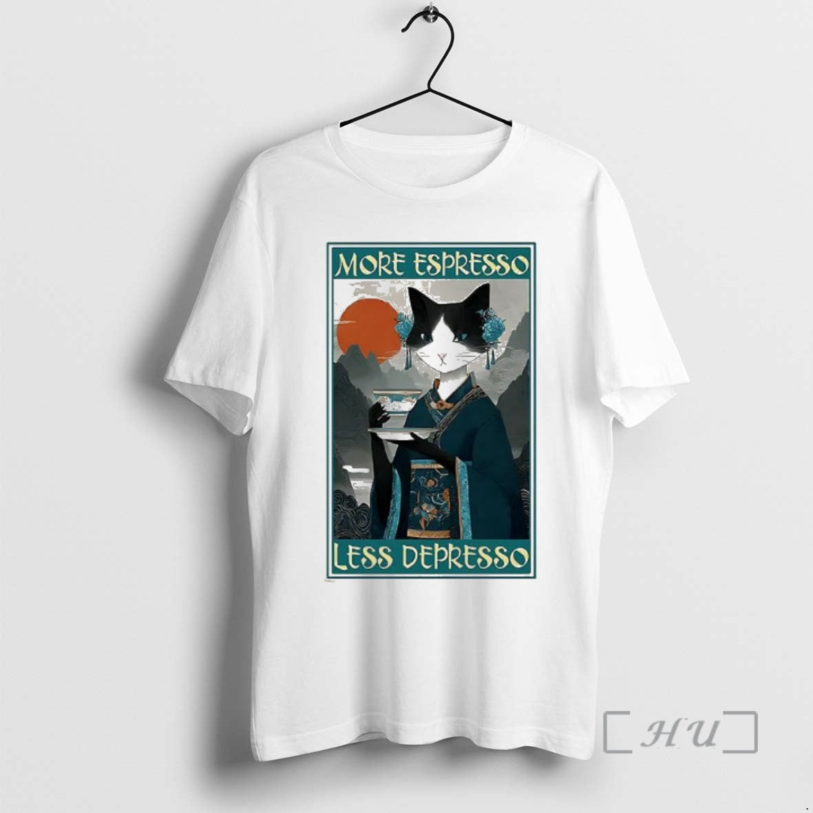Officials Zen Barista Cat More Espresso Less Depresso Ukiyo E T-Shirts, Hoodie, Sweatshirt - T-Shirt, Sweatshirt, Hoodie
