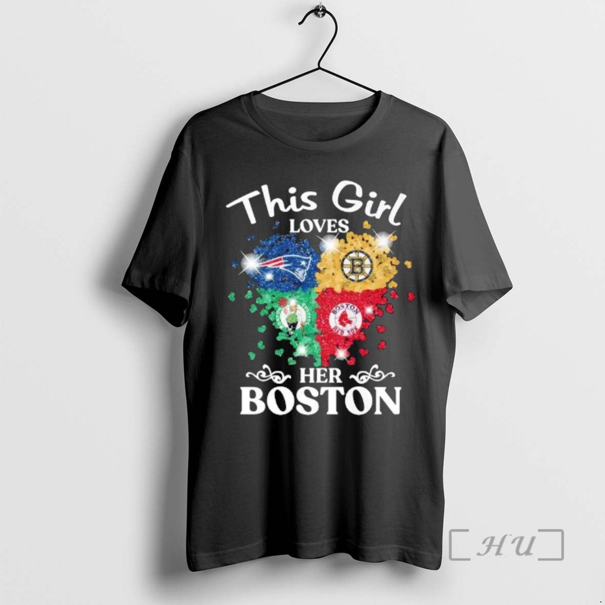 Officials This Girl Loves Her Boston City Sports Logos Combine Hearts T-Shirts, Hoodie, Sweatshirt - T-Shirt, Sweatshirt, Hoodie