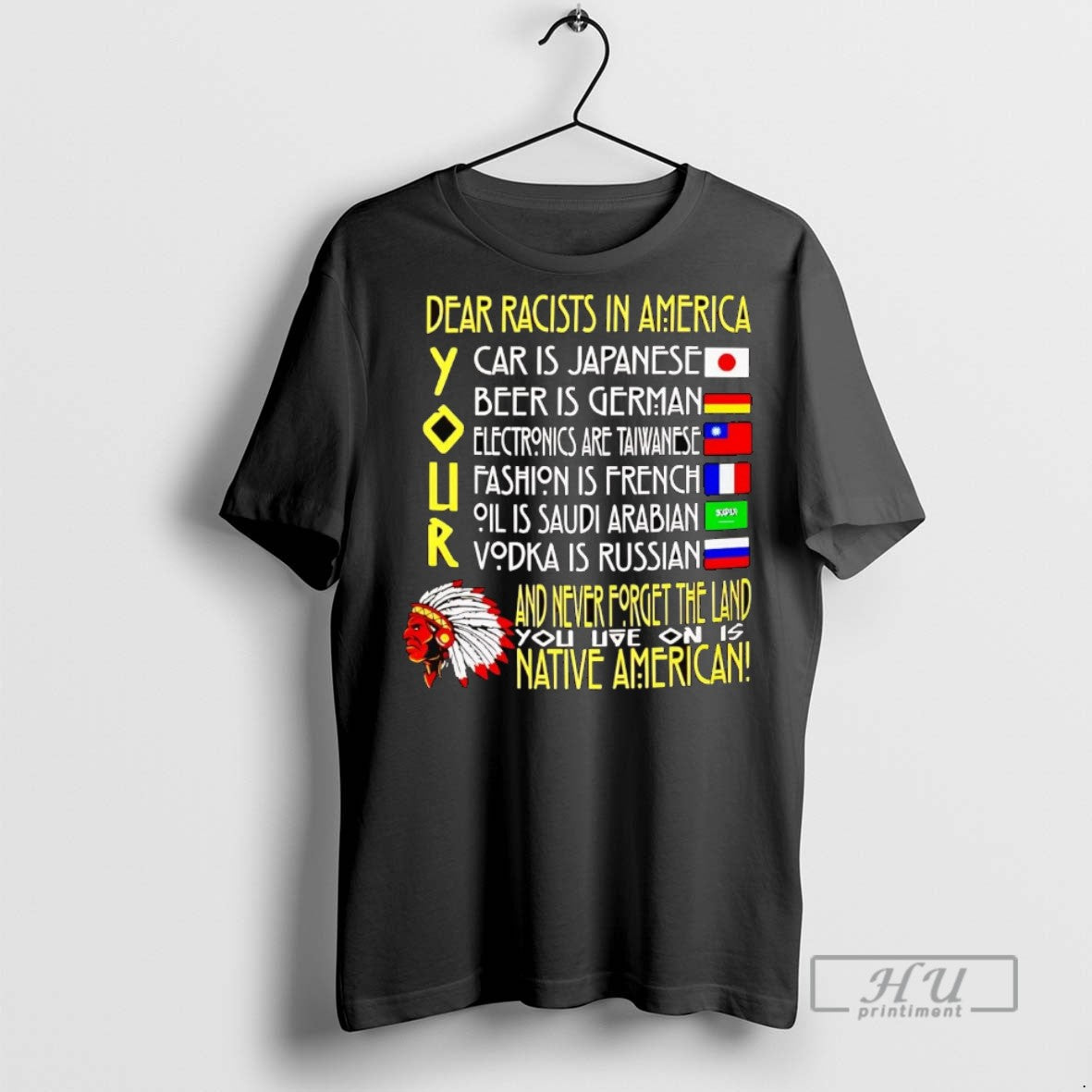 Officials Trending Dear Racists America Never Forget Land Native American T-Shirts, Hoodie, Sweatshirt - T-Shirt, Sweatshirt, Hoodie
