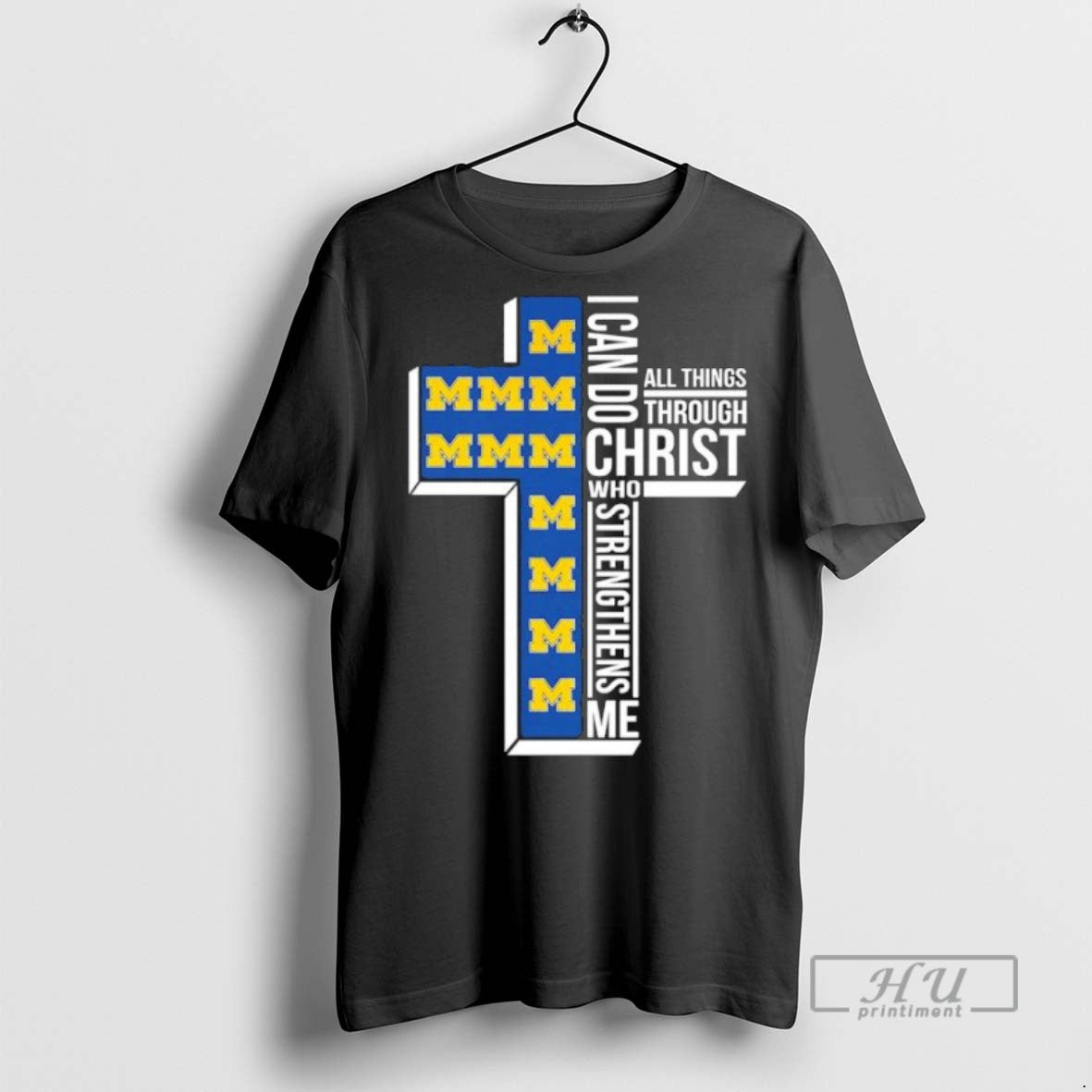 Officials Trending I Can Do All Things Through Christ Who Strengthens Me Michigan Wolverines Football T-Shirts, Hoodie, Sweatshirt - T-Shirt, Sweatshirt, Hoodie