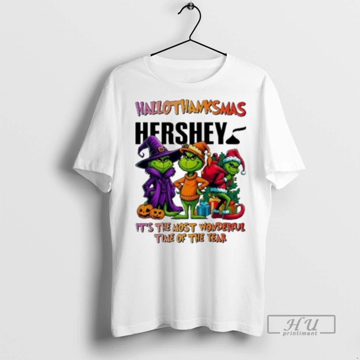Officials Trending Grinch Hershey Logo Hallothanksmas Most Time Year T-Shirts, Hoodie, Sweatshirt - T-Shirt, Sweatshirt, Hoodie
