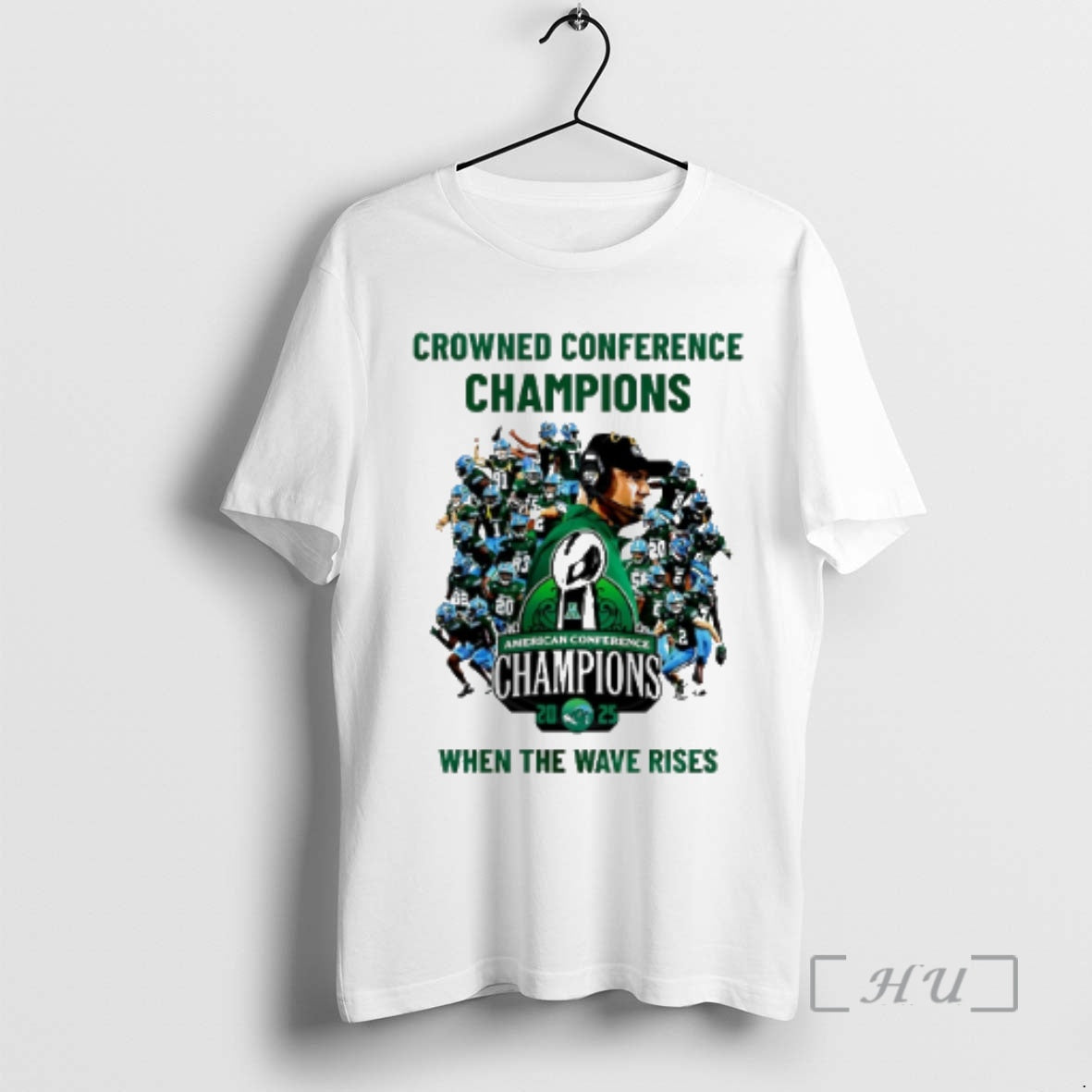 Officials Tulane Green Wave 2025 American Athletic Conference Champions When Wave Rises T-Shirts, Hoodie, Sweatshirt - T-Shirt, Sweatshirt, Hoodie