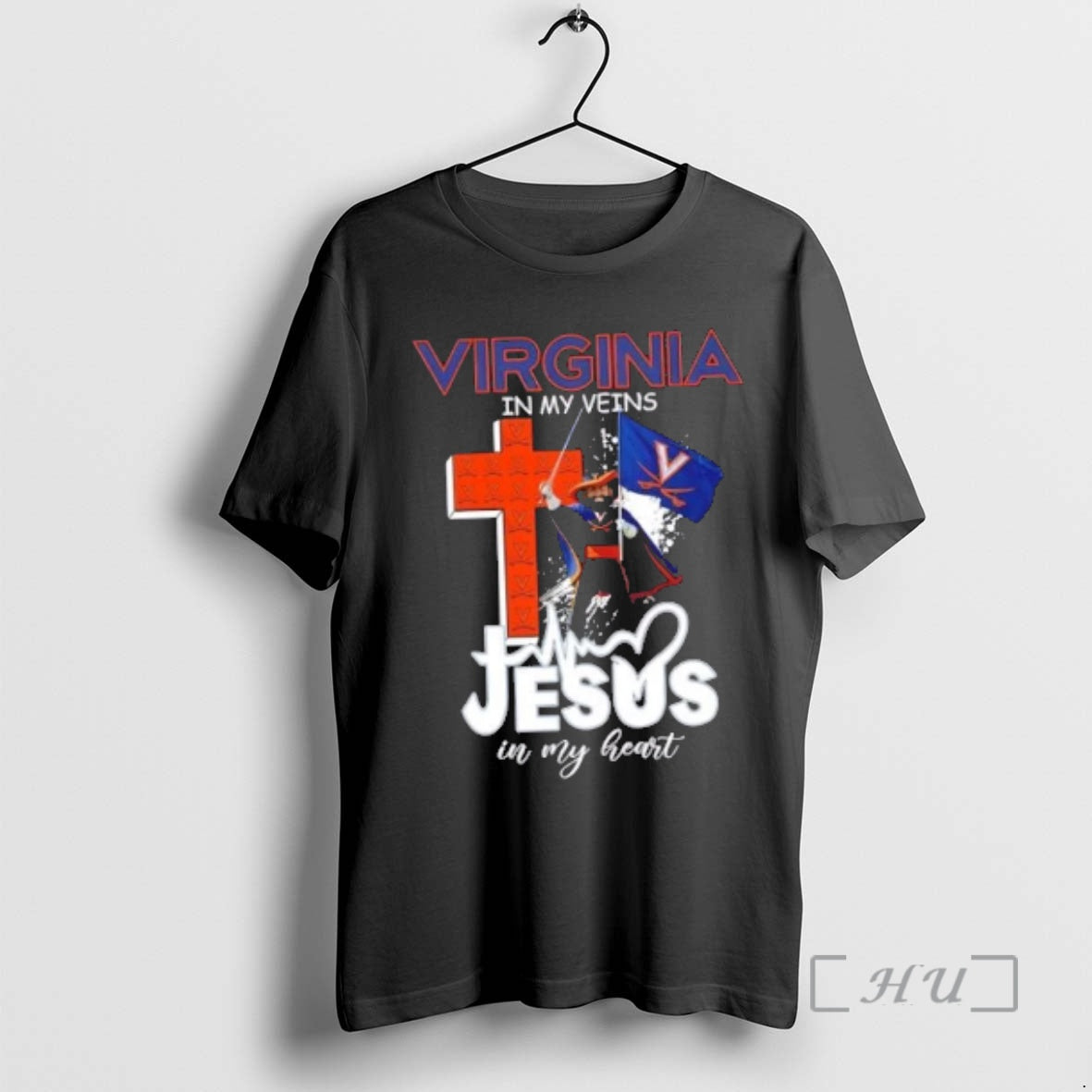 Officials Virginia Cavaliers Mascot Hold Flag My Veins Jesus My Heart T-Shirts, Hoodie, Sweatshirt - T-Shirt, Sweatshirt, Hoodie
