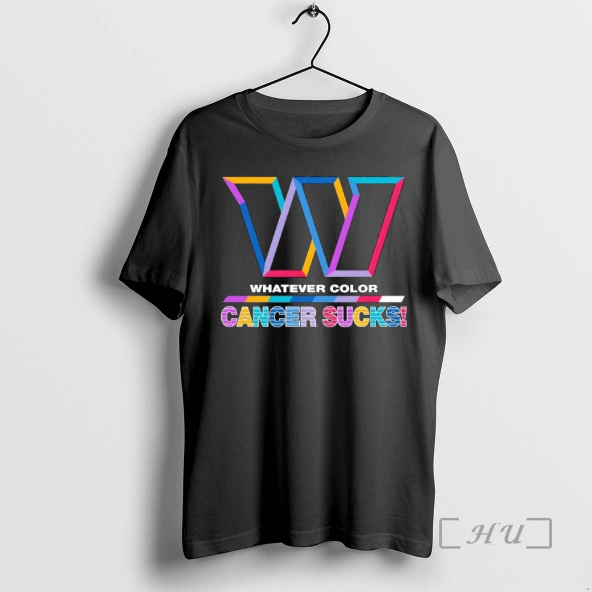 Officials Washington Commanders Football Whatever Color Cancer Sucks Logo Colors T-Shirts, Hoodie, Sweatshirt - T-Shirt, Sweatshirt, Hoodie
