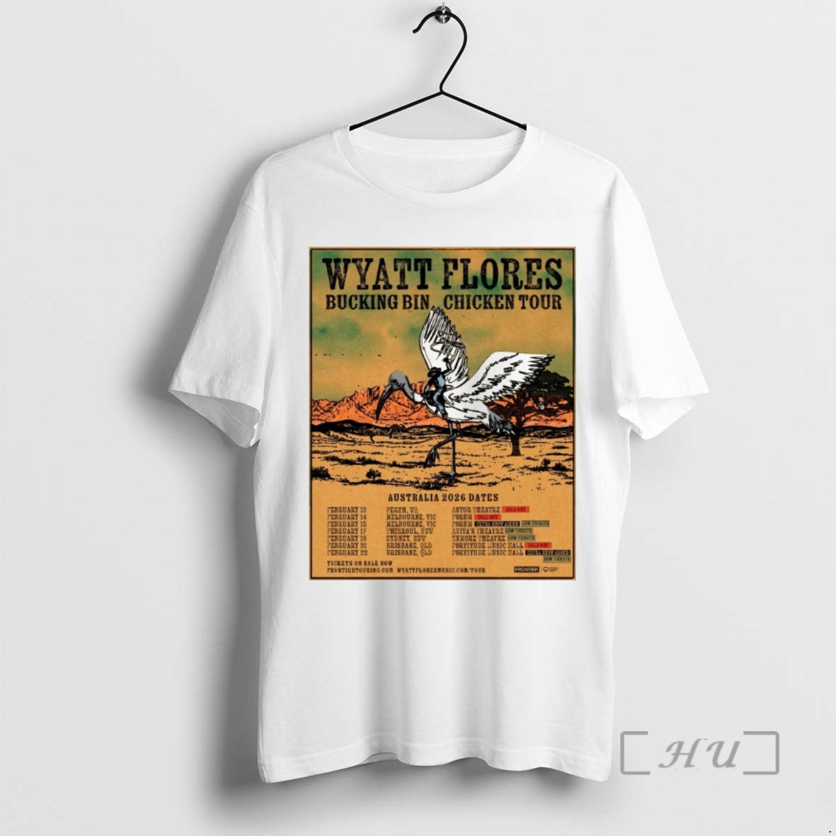 Officials Wyatt Flores Bucking Bin Chicken Tour Australia 2026 Dates T-Shirts, Hoodie, Sweatshirt - T-Shirt, Sweatshirt, Hoodie