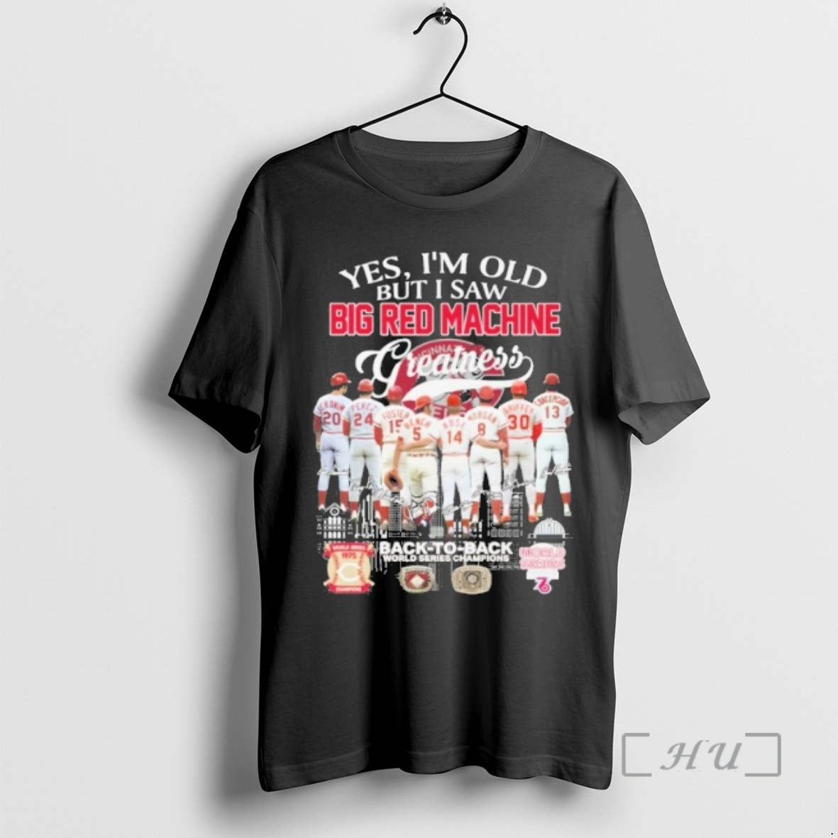 Officials Yes Im Old But I Saw Big Red Machine Greatness Team Player Signature Back T-Shirts, Hoodie, Sweatshirt - T-Shirt, Sweatshirt, Hoodie