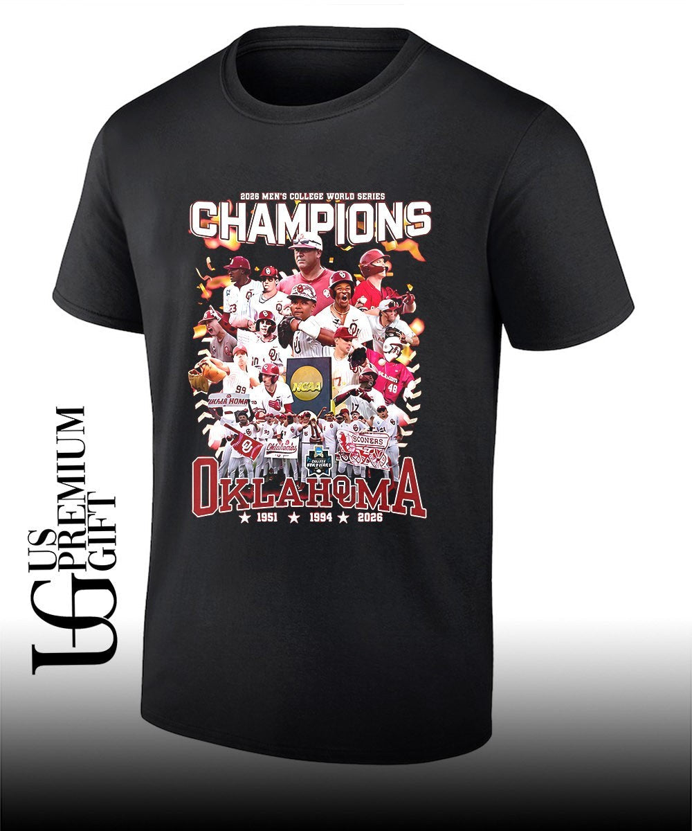Oklahoma Sooners 2026 Mens College World Series Champions NCAA Baseball shirt Unisex T-shirt, Sweatshirt, Hoodie, Long Sleeve Tee - T-Shirt, Sweatshirt, Hoodie