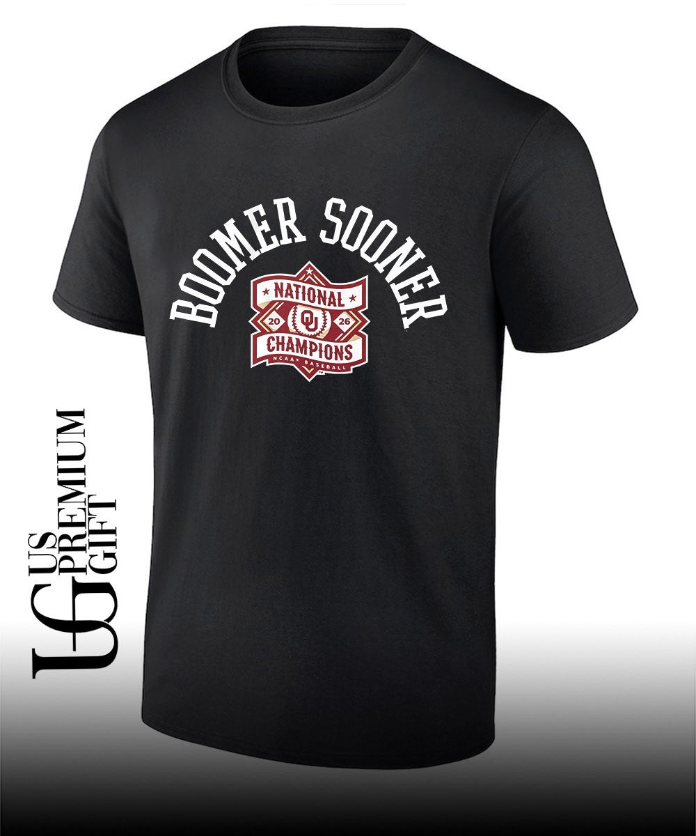 Oklahoma Sooners 2026 NCAA Baseball National Champions Boomer Sooner shirt Unisex T-shirt, Sweatshirt, Hoodie, Long Sleeve Tee - T-Shirt, Sweatshirt, Hoodie