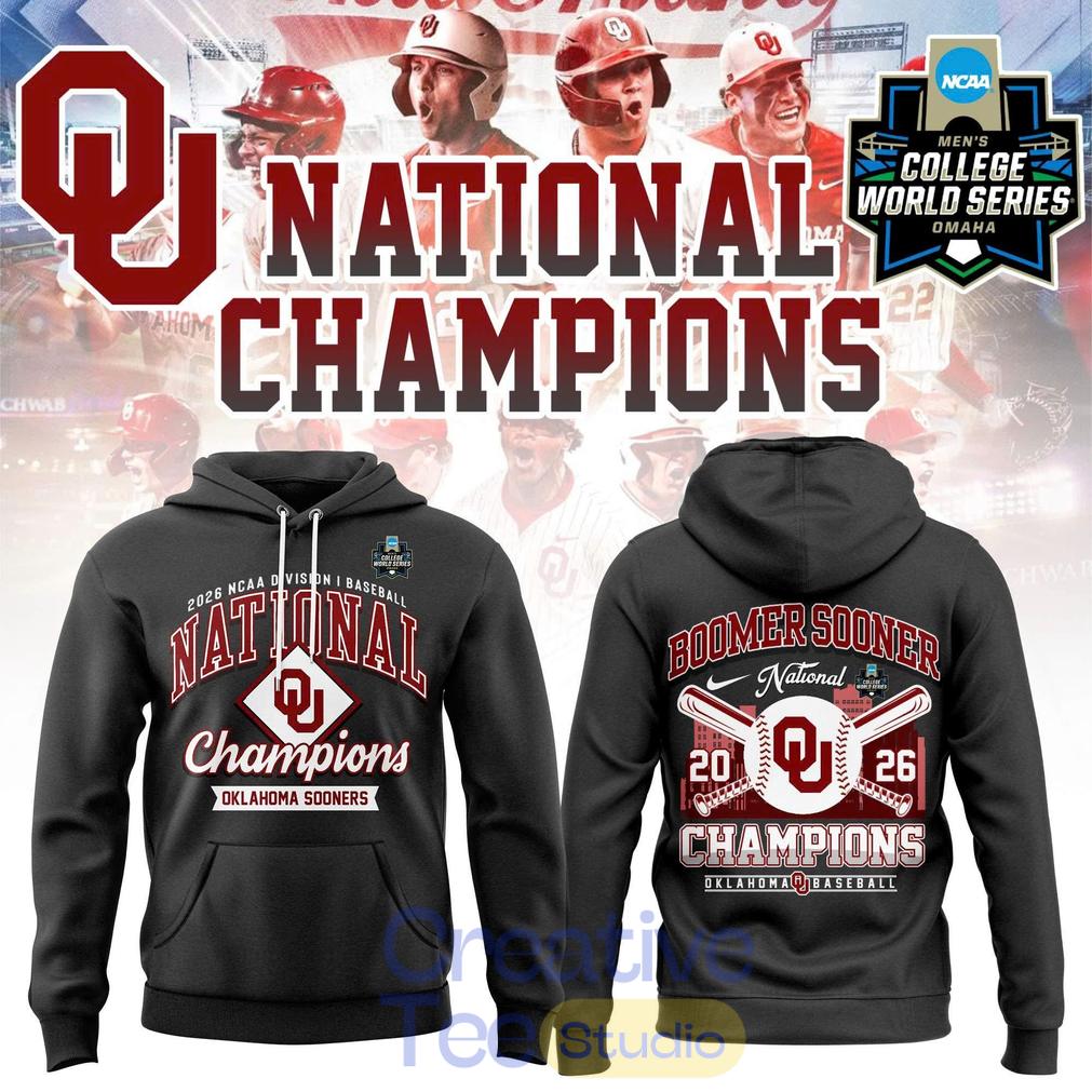 Oklahoma Sooners 2026 NCAA Division I Baseball National Champs Hoodie Unisex T-shirt, Sweatshirt, Hoodie, Long Sleeve Tee - T-Shirt, Sweatshirt, Hoodie