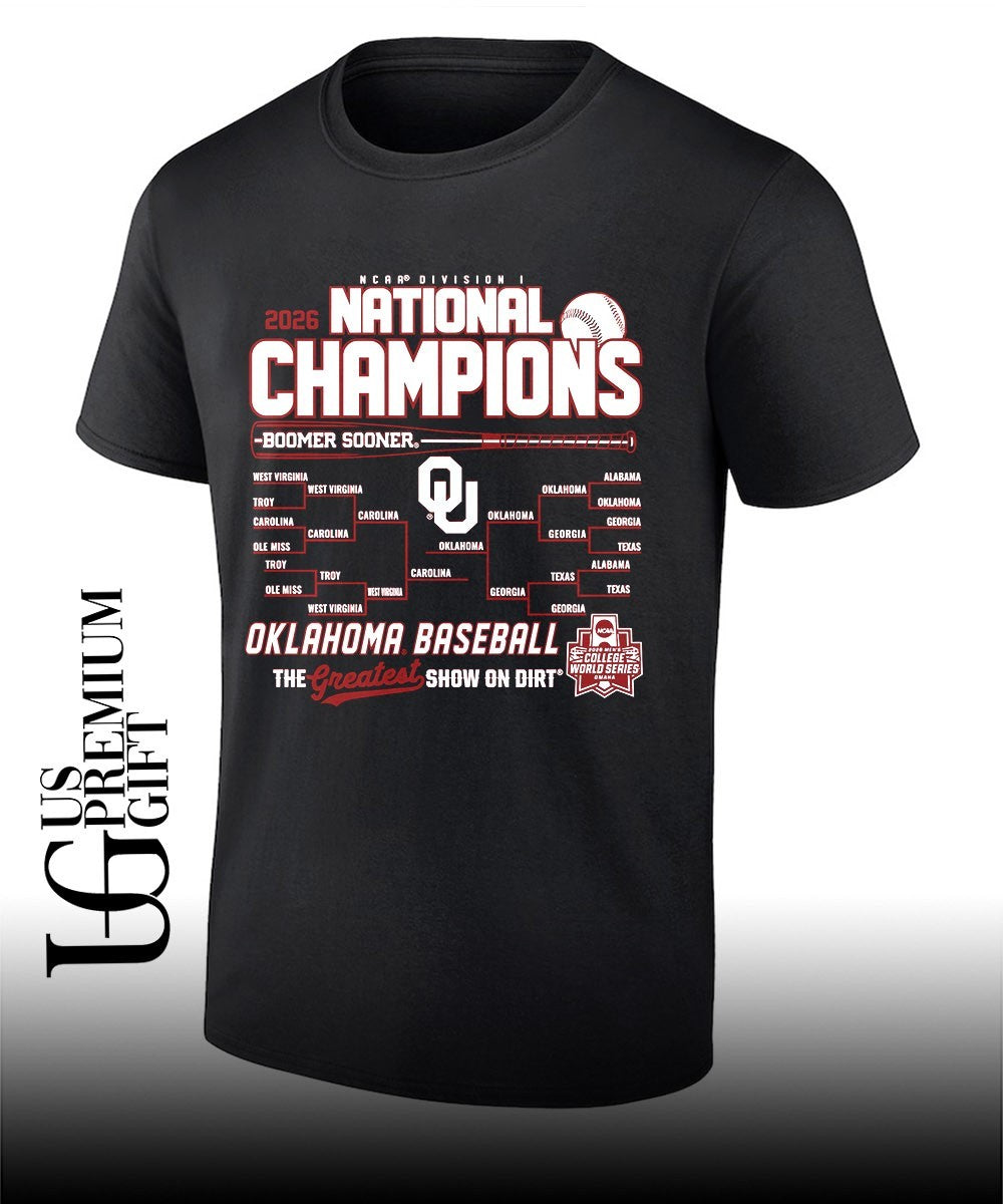 Oklahoma Sooners 2026 NCAA Division I National Champions Baseball The Greatest Show shirt Unisex T-shirt, Sweatshirt, Hoodie, Long Sleeve Tee - T-Shirt, Sweatshirt, Hoodie