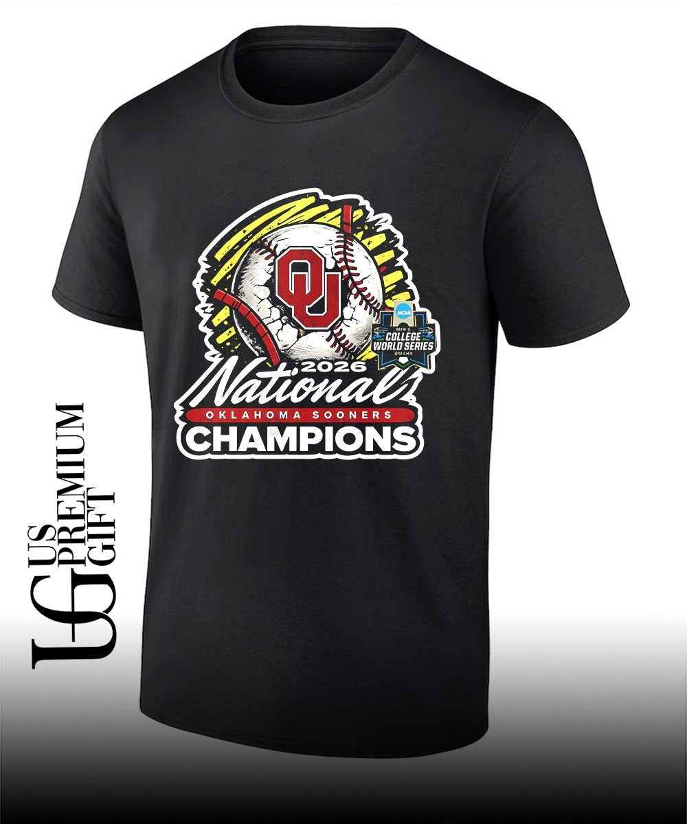 Oklahoma Sooners 2026 NCAA Mens College World Series National Champions shirt Unisex T-shirt, Sweatshirt, Hoodie, Long Sleeve Tee - T-Shirt, Sweatshirt, Hoodie