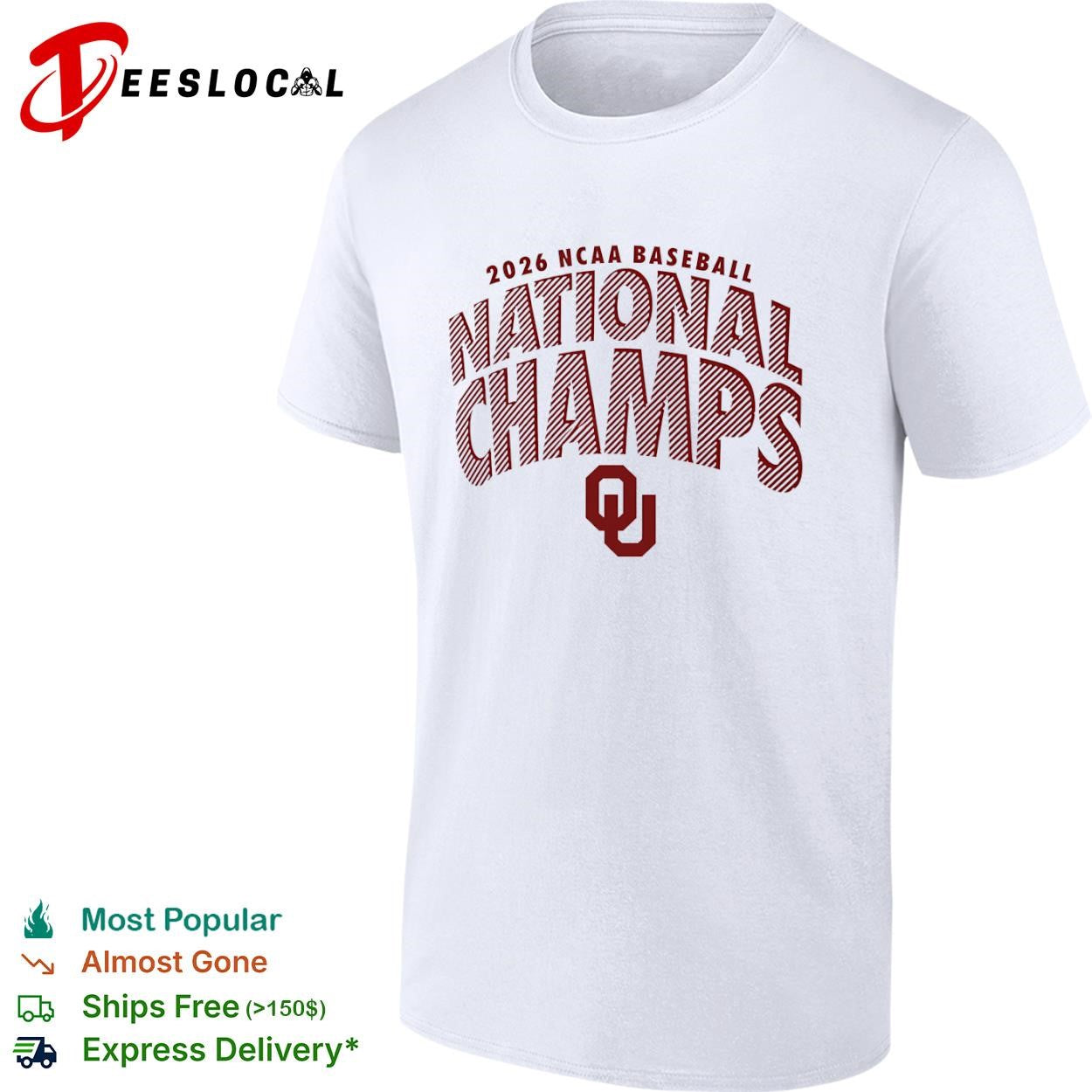 Oklahoma Sooners 2026 NCAA baseball national champs striped shirt Unisex T-shirt, Sweatshirt, Hoodie, Long Sleeve Tee - T-Shirt, Sweatshirt, Hoodie