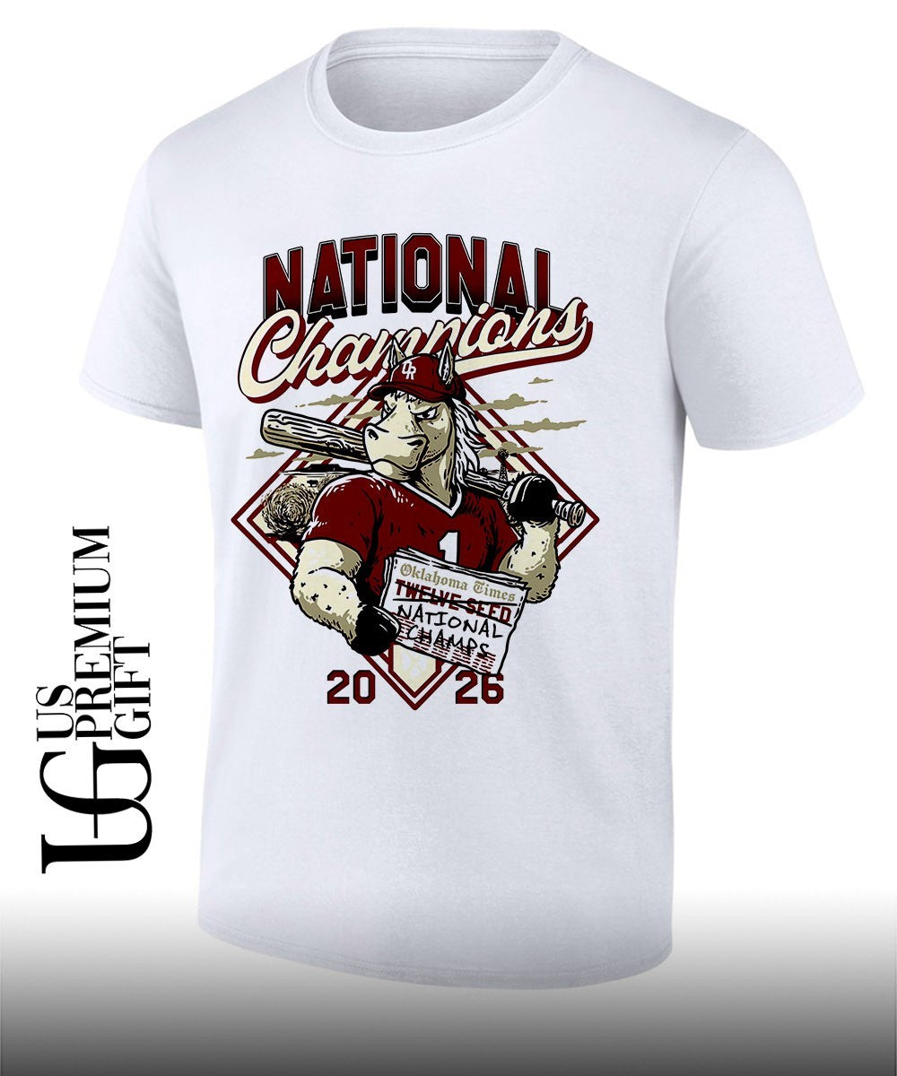 Oklahoma Sooners Baseball National Champions Twelve Seed Newspaper 2026 shirt Unisex T-shirt, Sweatshirt, Hoodie, Long Sleeve Tee - T-Shirt, Sweatshirt, Hoodie