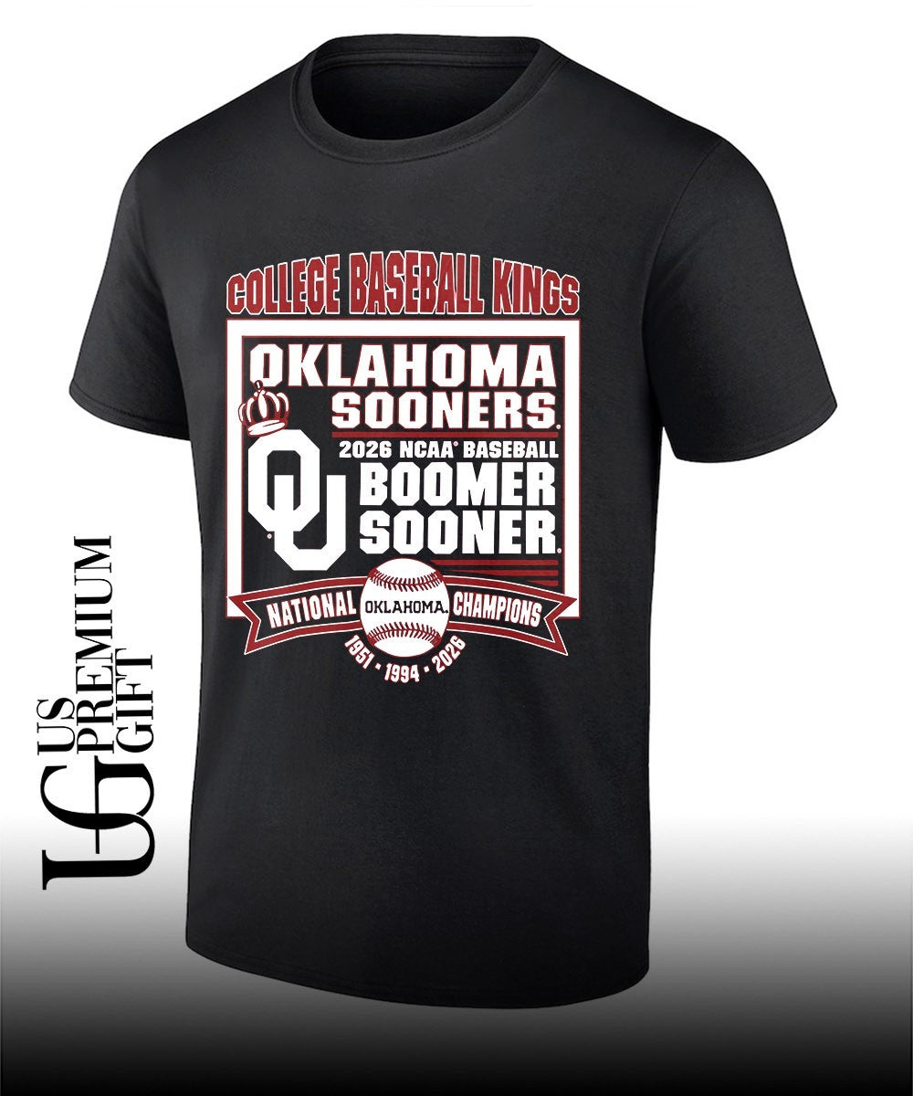 Oklahoma Sooners College Baseball Kings 2026 NCAA National Champions Boomer Sooner shirt Unisex T-shirt, Sweatshirt, Hoodie, Long Sleeve Tee - T-Shirt, Sweatshirt, Hoodie
