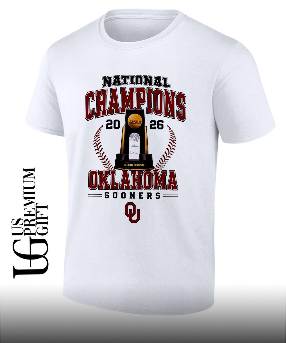 Oklahoma Sooners NCAA Baseball National Champions 2026 trophy shirt Unisex T-shirt, Sweatshirt, Hoodie, Long Sleeve Tee - T-Shirt, Sweatshirt, Hoodie