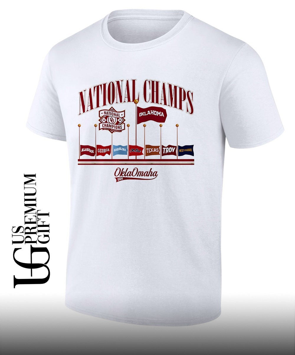 Oklahoma Sooners NCAA Baseball National Champs OklaOmaha 2026 Alabama Georgia flags shirt Unisex T-shirt, Sweatshirt, Hoodie, Long Sleeve Tee - T-Shirt, Sweatshirt, Hoodie