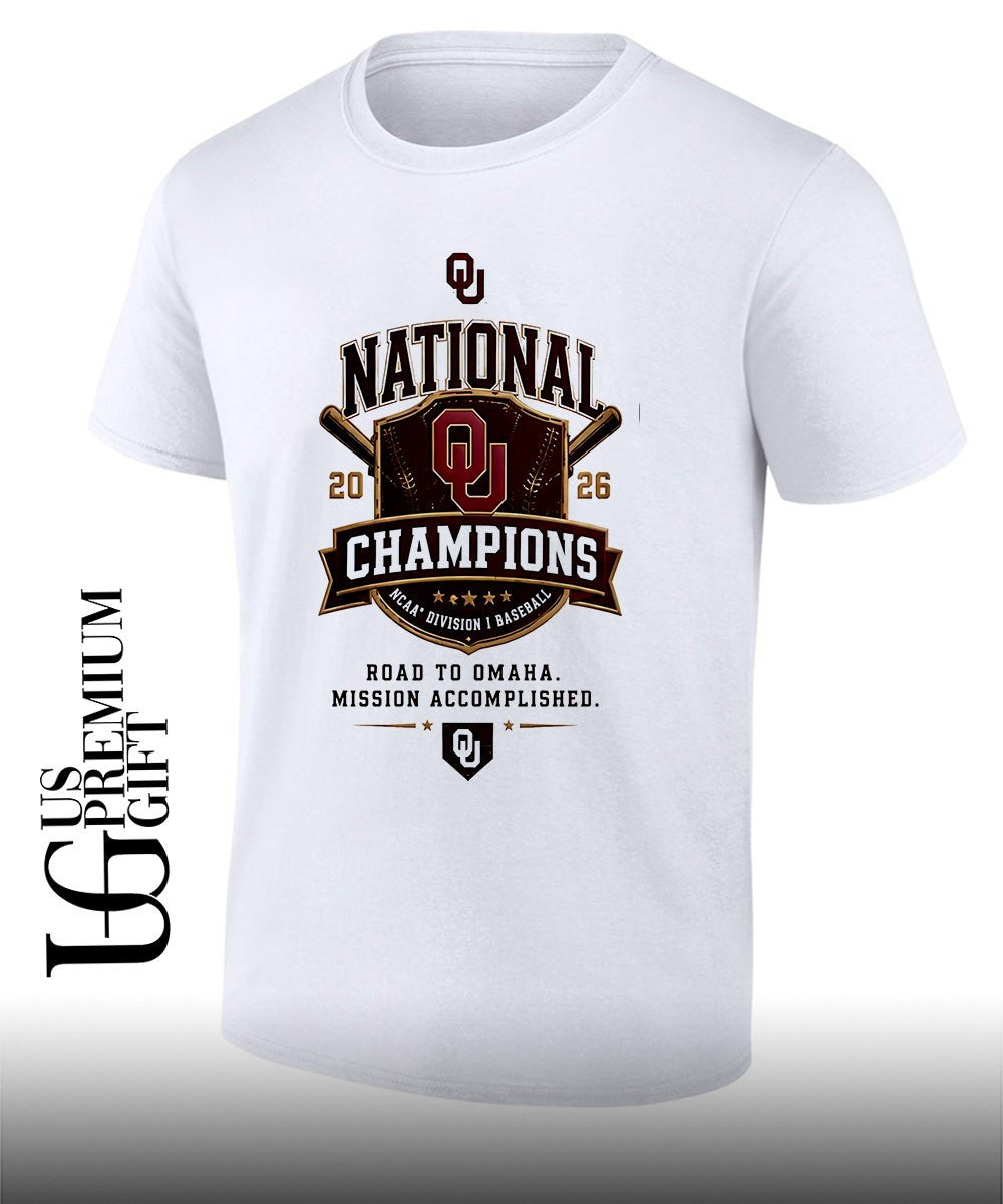 Oklahoma Sooners NCAA Division I Baseball National Champions 2026 Road to Omaha shirt Unisex T-shirt, Sweatshirt, Hoodie, Long Sleeve Tee - T-Shirt, Sweatshirt, Hoodie