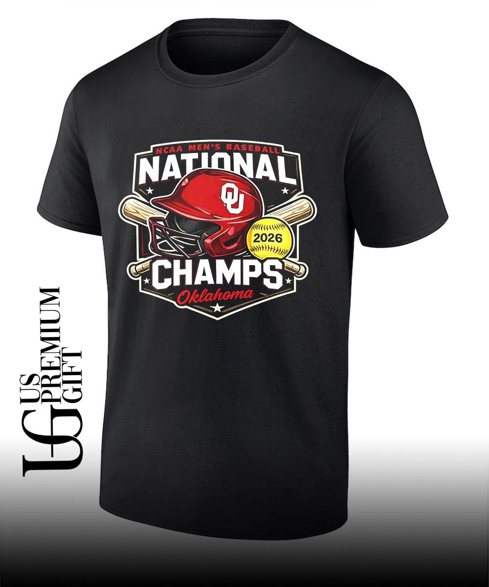 Oklahoma Sooners NCAA Mens Baseball National Champs 2026 helmet shirt Unisex T-shirt, Sweatshirt, Hoodie, Long Sleeve Tee - T-Shirt, Sweatshirt, Hoodie