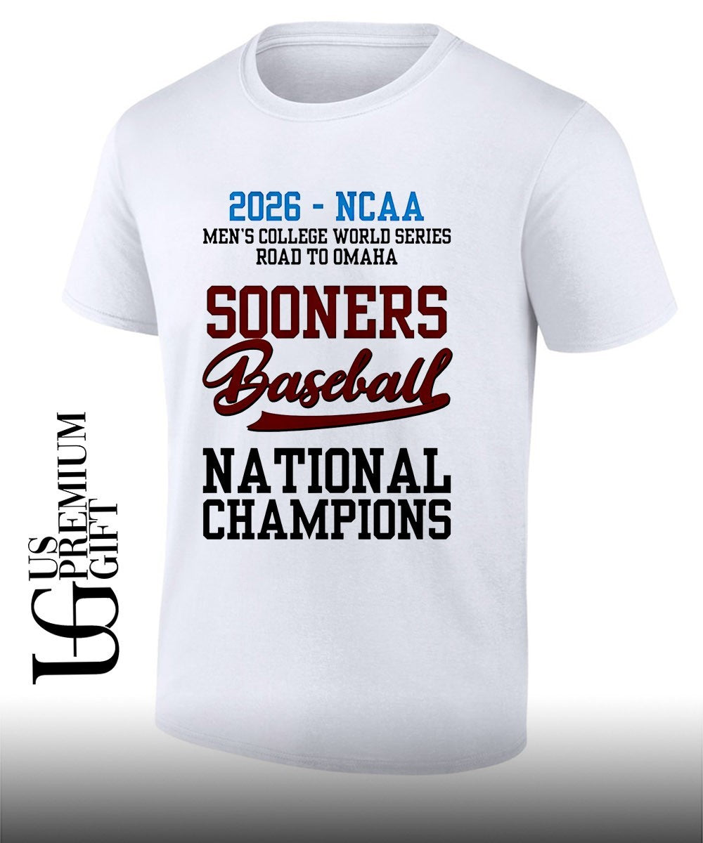 Oklahoma Sooners NCAA Mens College World Series 2026 Baseball National Champions shirt Unisex T-shirt, Sweatshirt, Hoodie, Long Sleeve Tee - T-Shirt, Sweatshirt, Hoodie