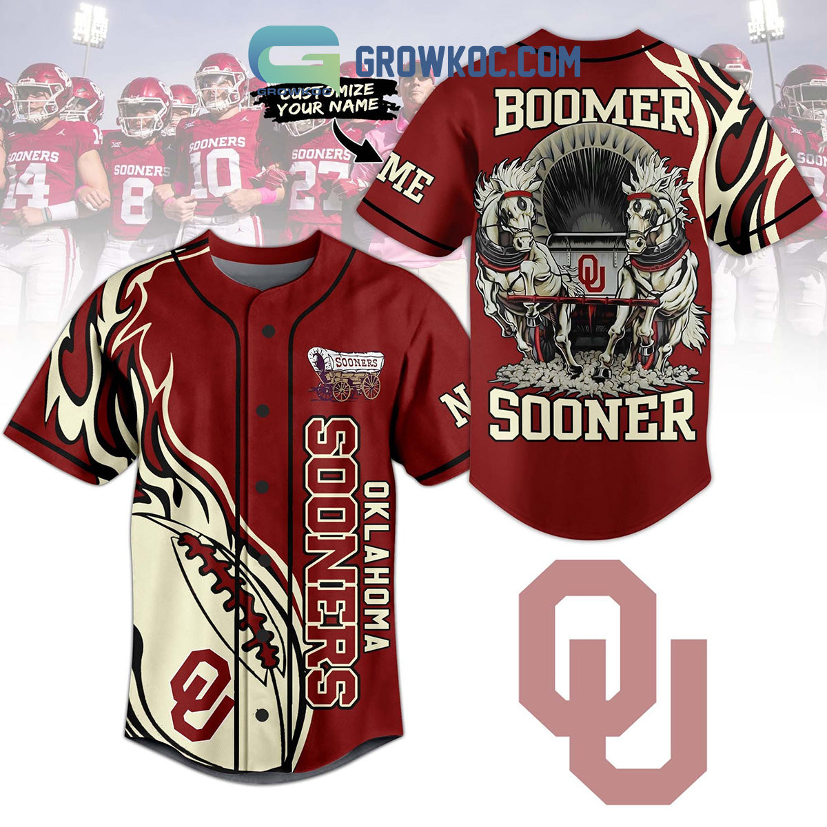 Oklahoma Sooners Schooner Personalized Baseball Jersey Unisex T-shirt, Sweatshirt, Hoodie, Long Sleeve Tee - T-Shirt, Sweatshirt, Hoodie