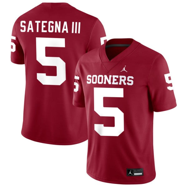 Isaiah Sategna III Oklahoma Sooners Alumni Player Jersey - Crimson sports jersey product view 1