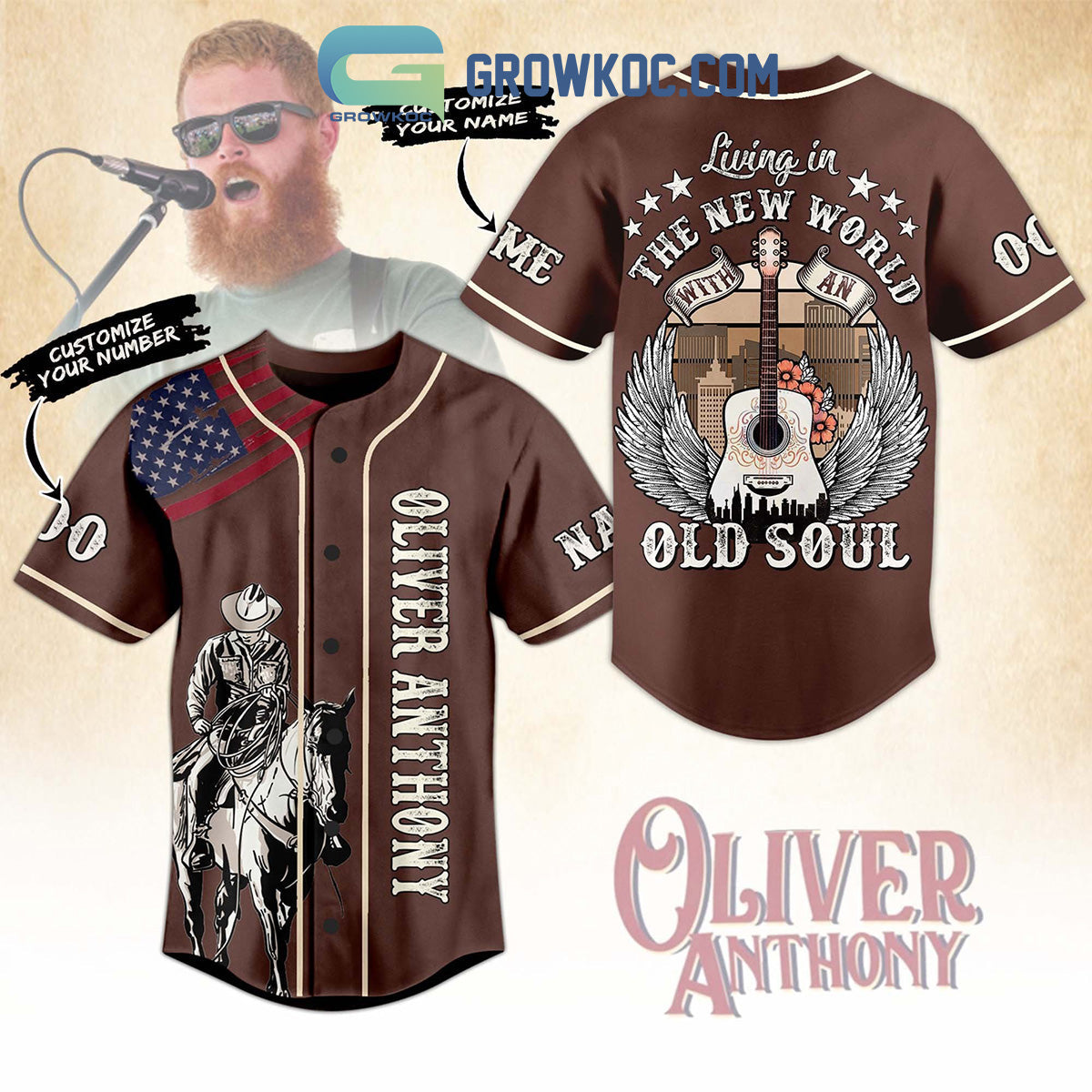 Oliver Anthony Living In The New World With An Old Soul Personalized Baseball Jersey Unisex T-shirt, Sweatshirt, Hoodie, Long Sleeve Tee - T-Shirt, Sweatshirt, Hoodie
