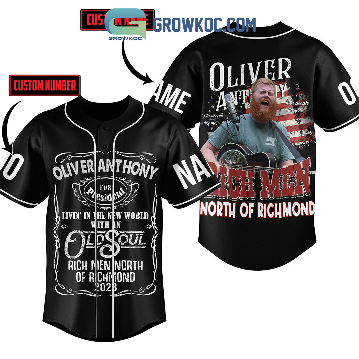 Oliver Anthony Rich Men North Of Richmond 2023 Personalized Baseball Jersey Unisex T-shirt, Sweatshirt, Hoodie, Long Sleeve Tee - T-Shirt, Sweatshirt, Hoodie