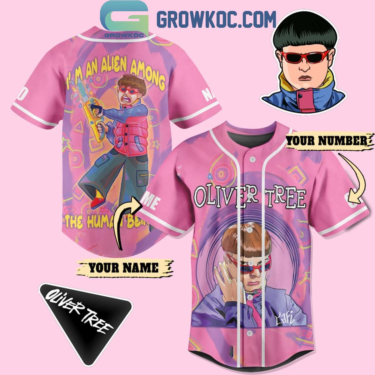 Oliver Tree Im An Alien Among The Human Personalized Baseball Jersey Unisex T-shirt, Sweatshirt, Hoodie, Long Sleeve Tee - T-Shirt, Sweatshirt, Hoodie