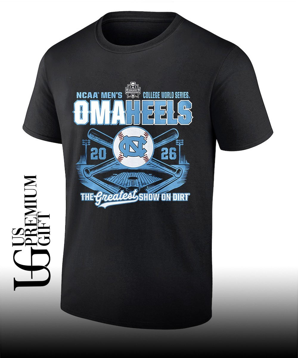 Omaheels North Carolina Tar Heels 2026 Baseball NCAA Mens College World Series Stadium shirt - T-Shirt, Sweatshirt, Hoodie