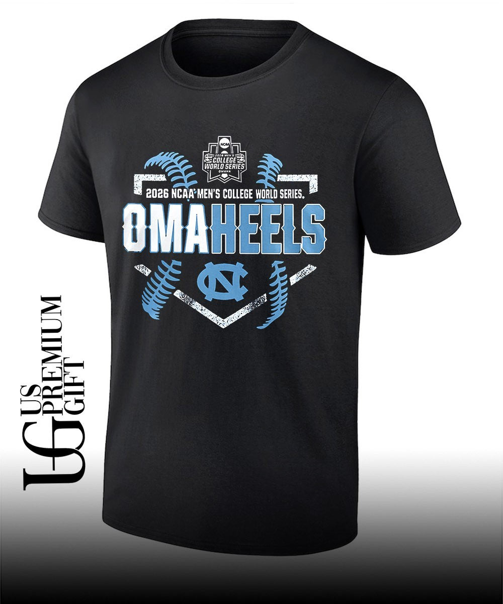 Omaheels North Carolina Tar Heels 2026 Baseball NCAA Mens College World Series shirt Unisex T-shirt, Sweatshirt, Hoodie, Long Sleeve Tee - T-Shirt, Sweatshirt, Hoodie