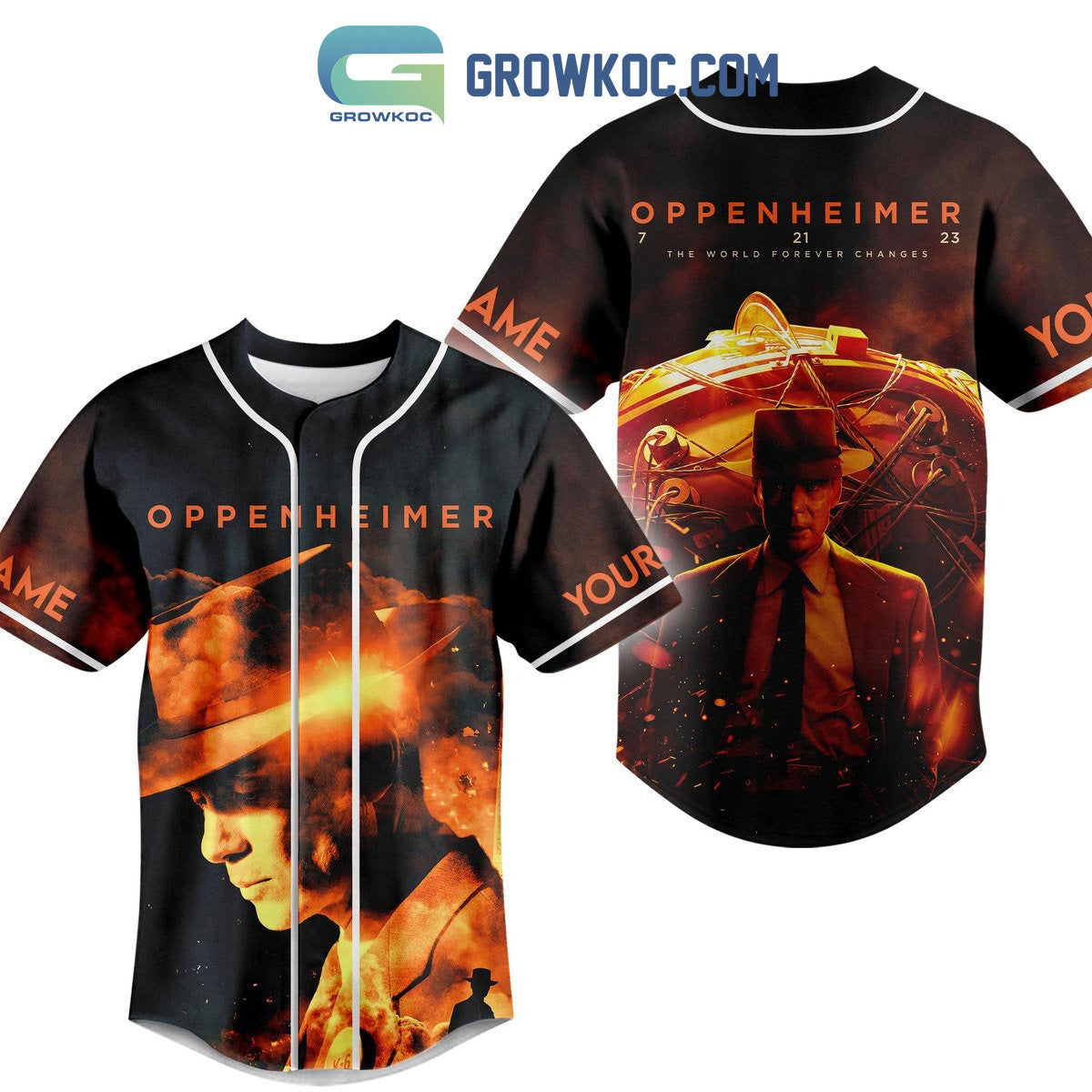 Oppenheimer The World Forever Changes Personalized Baseball Jersey Unisex T-shirt, Sweatshirt, Hoodie, Long Sleeve Tee - T-Shirt, Sweatshirt, Hoodie
