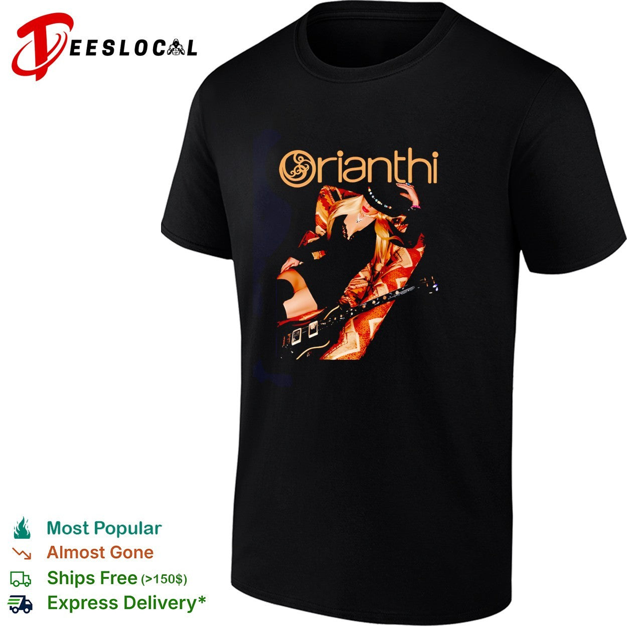 Orianthi holding guitar shirt Unisex T-shirt, Sweatshirt, Hoodie, Long Sleeve Tee - T-Shirt, Sweatshirt, Hoodie