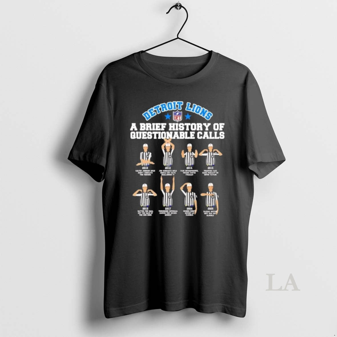 Original Detroit Lions Brief History Questionable Calls T-Shirts, Hoodie, Sweatshirt - T-Shirt, Sweatshirt, Hoodie