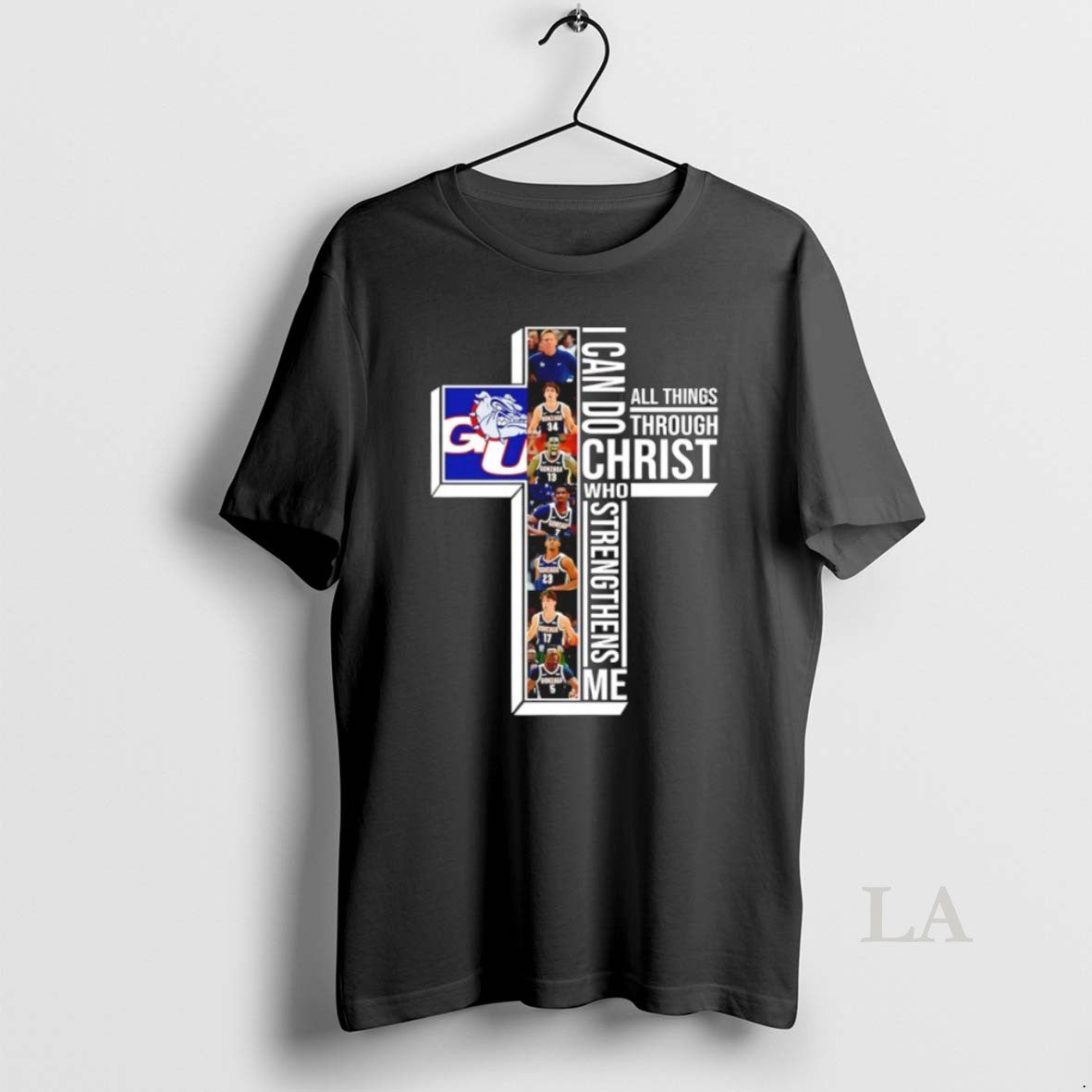 Original Gonzaga Bulldogs Basketball Players Cross I Can Do All Things Through Christ Who Strengthens T-Shirts, Hoodie, Sweatshirt - T-Shirt, Sweatshirt, Hoodie