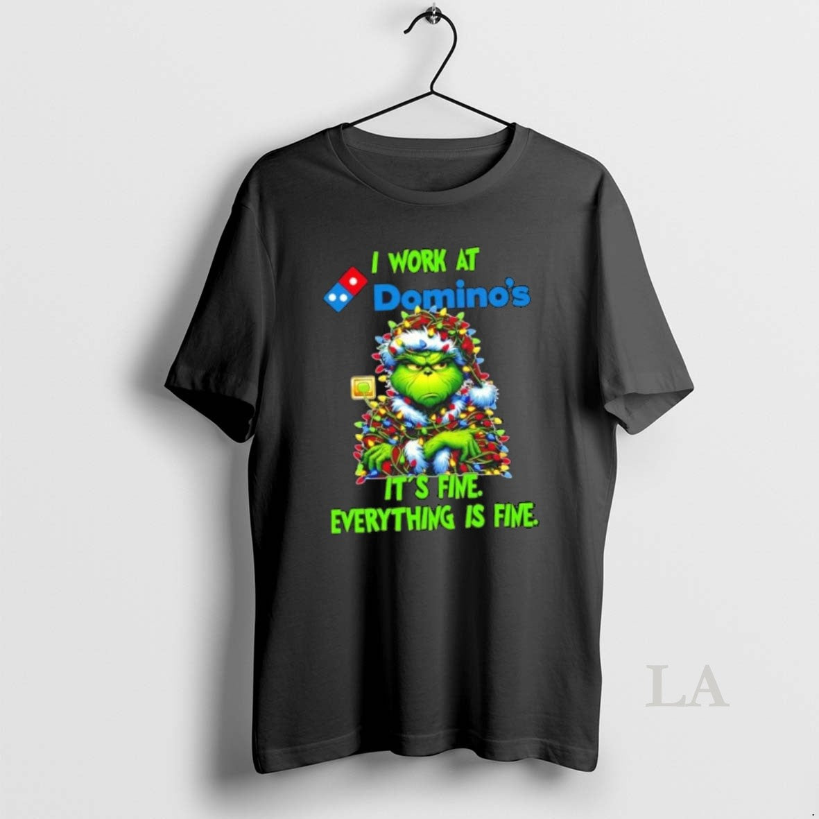 Original Grinch Tree X Dominos I Work Fine Everything Is Fine T-Shirts, Hoodie, Sweatshirt - T-Shirt, Sweatshirt, Hoodie
