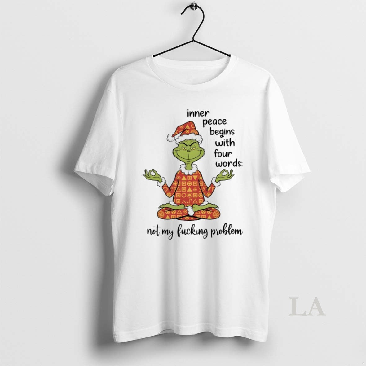 Original Grinch Yoga Inner Peace Begins Four Words Not My Fucking Problem T-Shirts, Hoodie, Sweatshirt - T-Shirt, Sweatshirt, Hoodie
