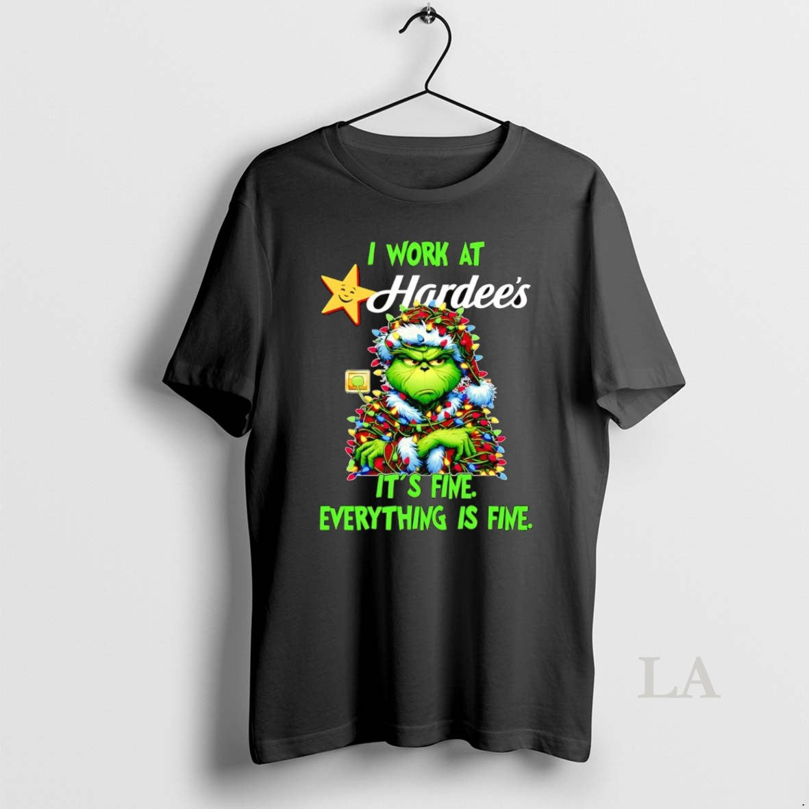 Original Grinch I Work Hardees Fine Everythings Fine T-Shirts, Hoodie, Sweatshirt - T-Shirt, Sweatshirt, Hoodie