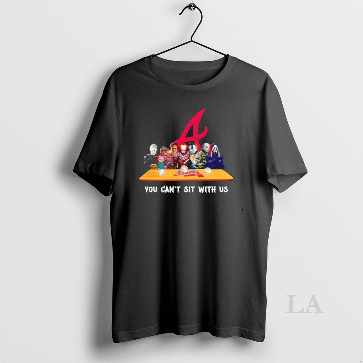 Original Horror Movie Characters You Cant Sit Us Atlanta Braves Halloween T-Shirts, Hoodie, Sweatshirt - T-Shirt, Sweatshirt, Hoodie