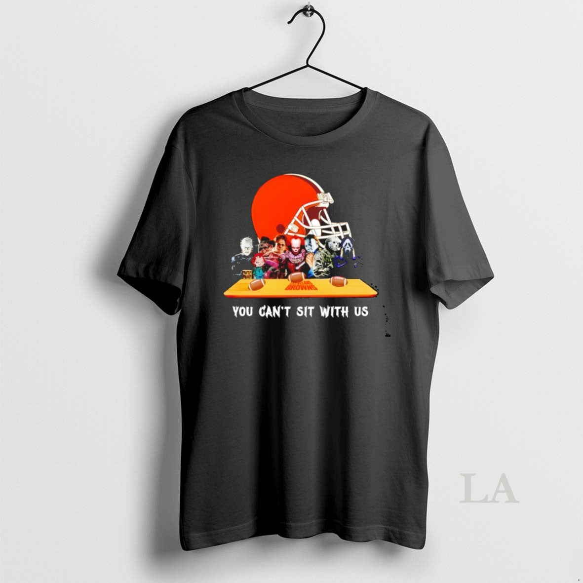 Original Horror Movie Characters You Cant Sit Us Cleveland Browns Halloween T-Shirts, Hoodie, Sweatshirt - T-Shirt, Sweatshirt, Hoodie