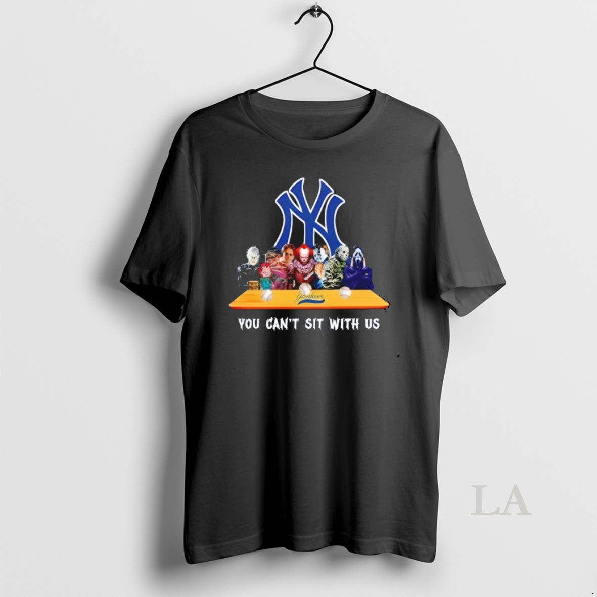 Original Horror Movie Characters You Cant Sit Us New York Yankees Halloween T-Shirts, Hoodie, Sweatshirt - T-Shirt, Sweatshirt, Hoodie