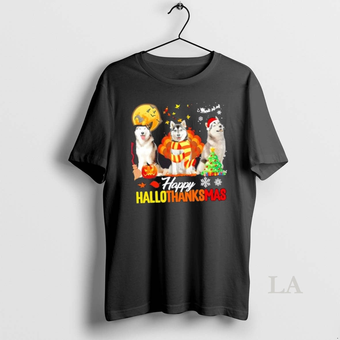 Original Husky Dogs Happy Hallothanksmas T-Shirts, Hoodie, Sweatshirt - T-Shirt, Sweatshirt, Hoodie