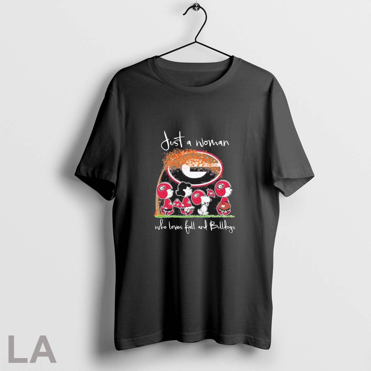 Original Just Woman Who Loves Fall Georgia Bulldogs X Peanuts Walking T-Shirts, Hoodie, Sweatshirt - T-Shirt, Sweatshirt, Hoodie