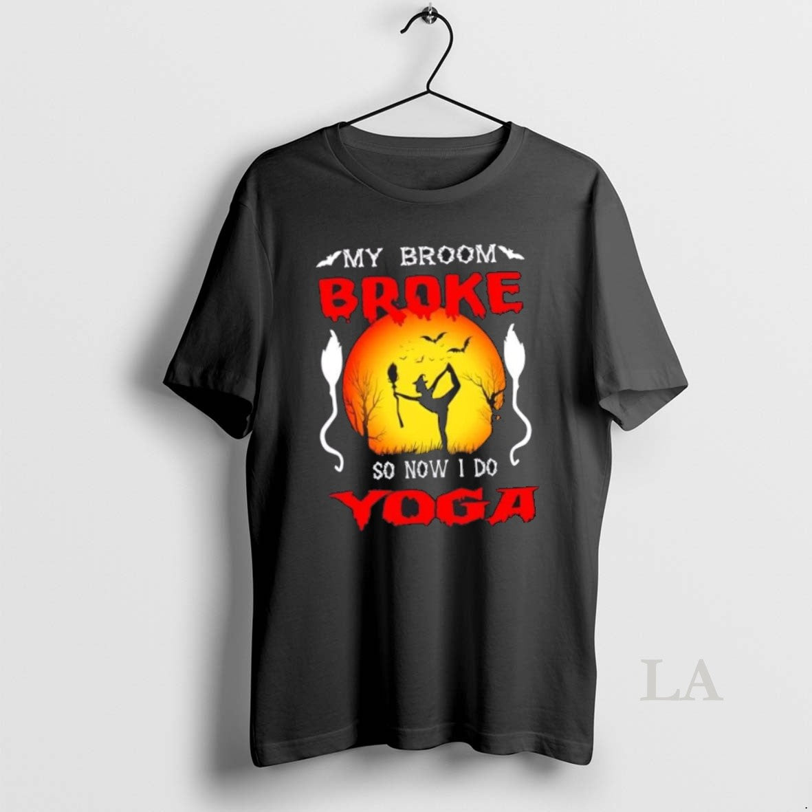 Original My Broom Broke So Now I Do Yoga My Ride Halloween T-Shirts, Hoodie, Sweatshirt - T-Shirt, Sweatshirt, Hoodie